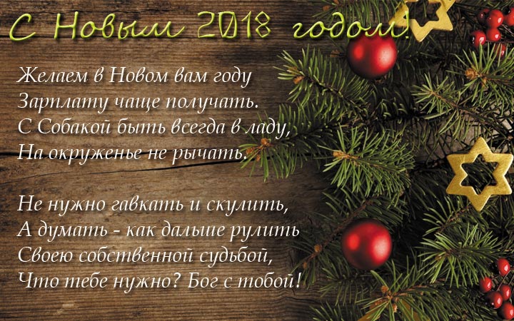 Прикольное поздравление в стихах с новым годом собаки 