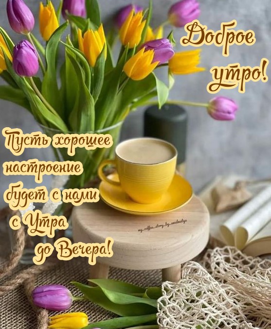 Картинка доброе утро с тюльпанами