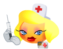 Смайл медсестра держит шприц  