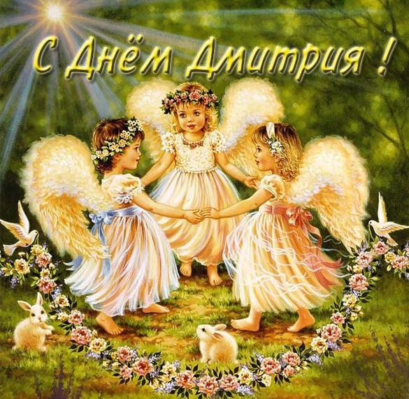 Теплая яркая открытка с днем ангела Дмитрия 